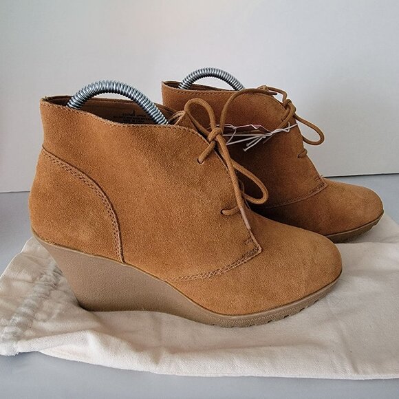 Merona Suede Wedge Heels Size 9 Chestnut *NWT* - Picture 3 of 16
